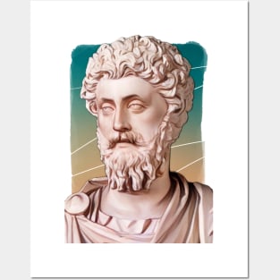 Roman Emperor Marcus Aurelius illustration Posters and Art